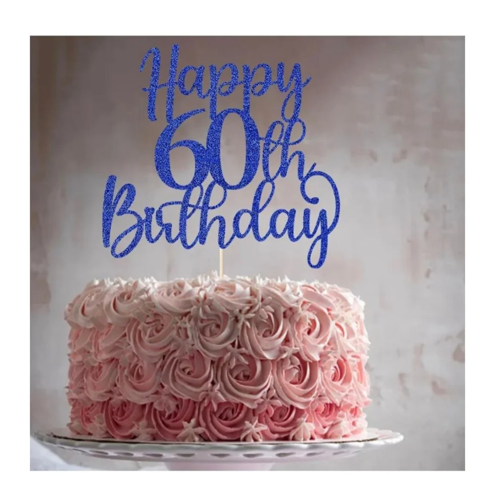 Unisex Unbranded Cake Topper 60th‎ Birthday Blue